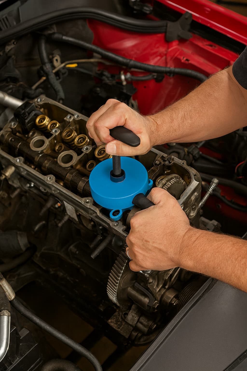 Motor Werkzeug wird an einem Motor benutzt